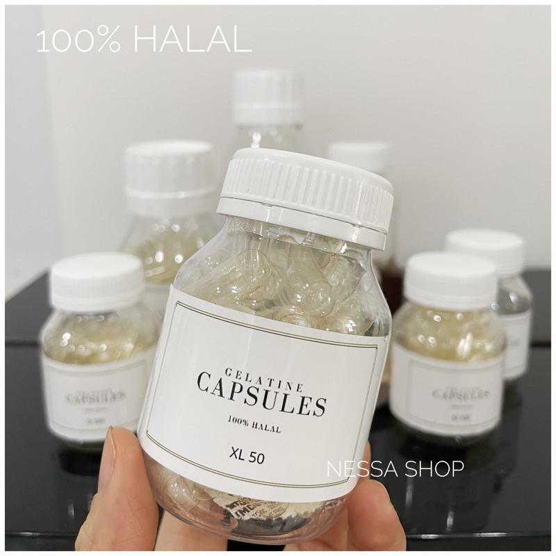 Kapsul kosong S, M, L, XL Cangkang Kapsul Bening GELATIN Halal