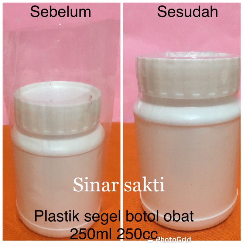 plastik segel botol obat 250ml/250cc segel plastik eceran murah meriah