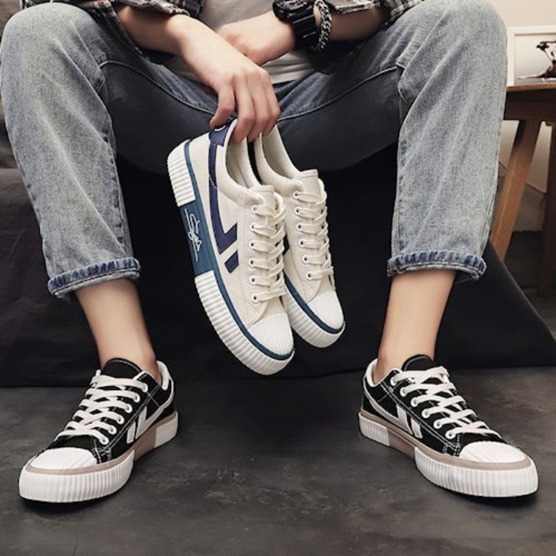 Sepatu Shoes Vans Sneaker Sneakers Sekolah Kuliah Cowok Cewek Ikat Tali Import Original Premium