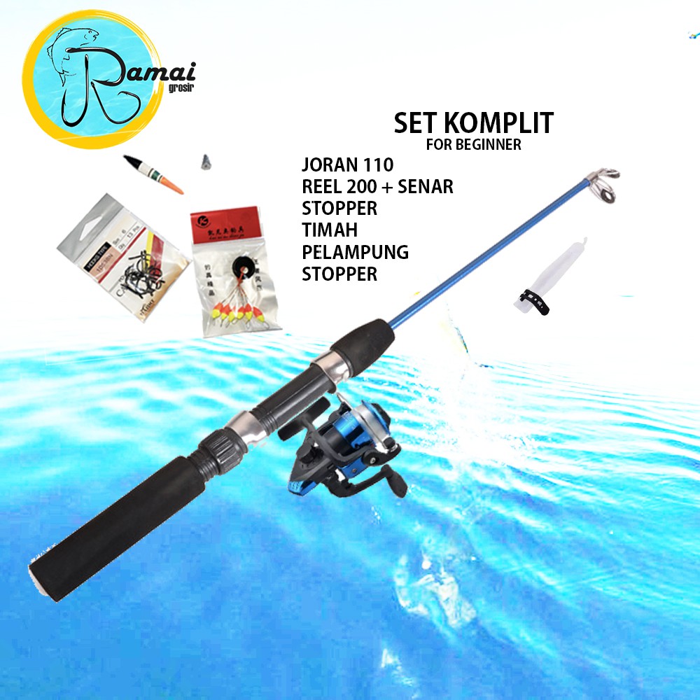 SET PANCING TERMURAH KOMPLIT LENGKAP JORAN ANTENA 110 REEL 200 UNTUK PEMULA MAX 1KG