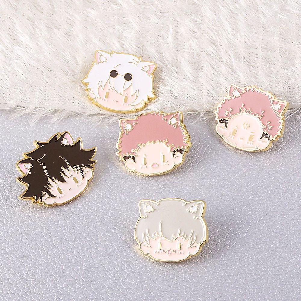 Lanfy Jujutsu Kaisen Badge Perhiasan Ransel Lencana Logam Bros Enamel Pin Kartun Decor Badge Anime Badge