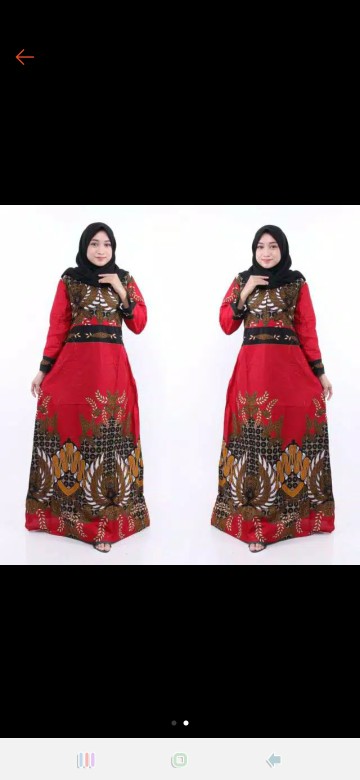 Bk3 Gamis Batik Manggar, Padi,sekar,cantik,kubis,kipas,daun,kupu,nadine,gendis Merah