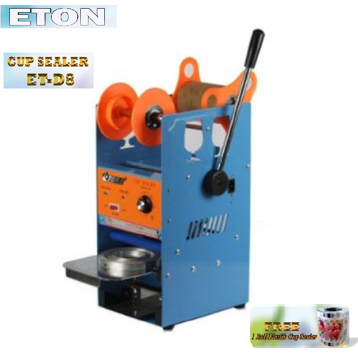 Cup Sealer Mesin Press Gelas ETON ET-D8 Gratis 1 Roll Plastik cup Sealer