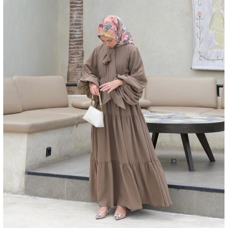 GAMIS BLESIA RUFFLE MAXI MIDI DRESS REMAJA WANITA CASUAL