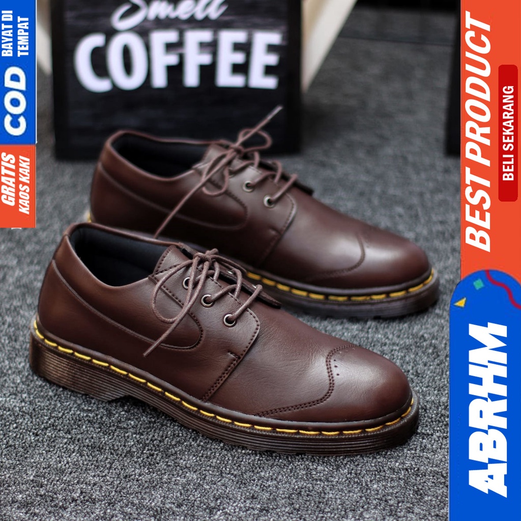 Abrhm Matto - Sepatu Formal Pantofel Pria Kerja Hitam