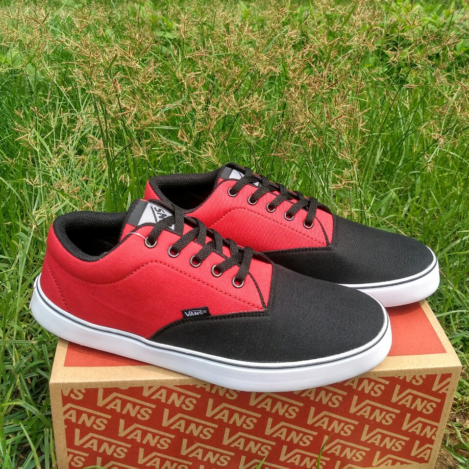 SEPATU PRIA VANS AUTHENTIC ERA 2 TONE HITAM MERAH SEPATU PRIA SEKOLAH KULIAH KASUAL