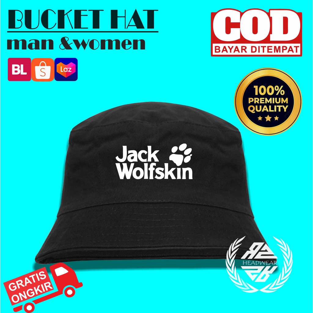 (COD) Topi Pria Wanita BUCKET HAT Deus Premium / Topi Buket Gaul Topi Hitam Premium Hits