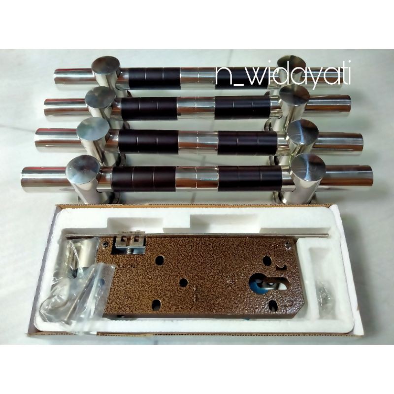 Handle Pintu Rumah Set Suling Ulir Bambu 33 cm