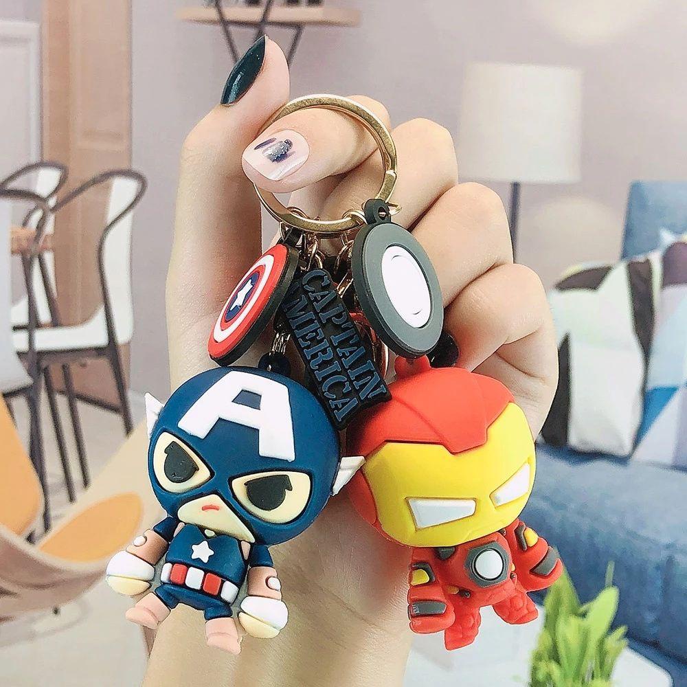 Gantungan Kunci Karakter Kartun Iron Man / Spiderman / Captain America