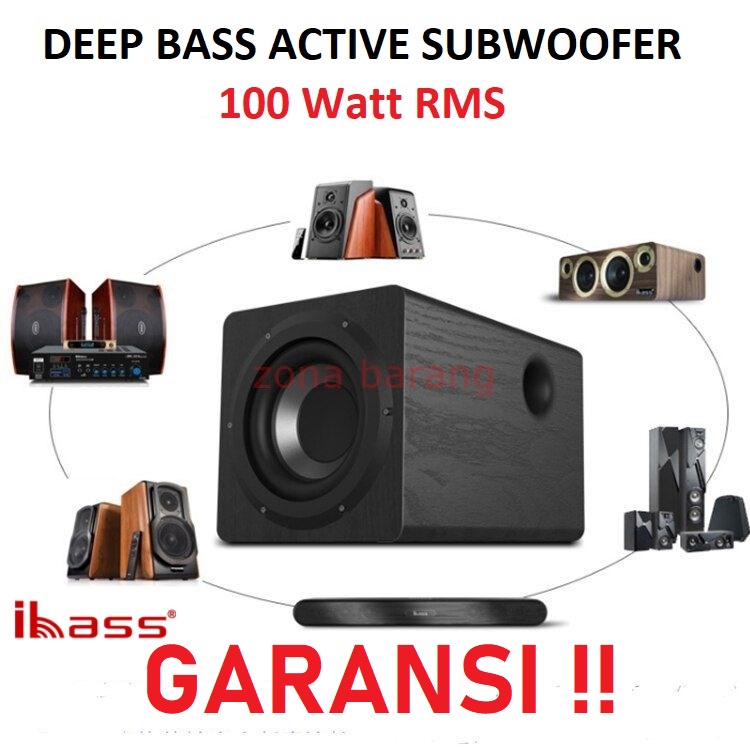 iBASS SUBWOOFER ACTIVE 6,5 INCH 100 WATTS RMS LINE OUT IN DEEP BASS