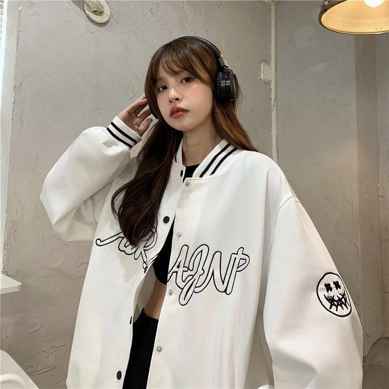 ARAJNP JAKET BASEBAL WANITA OVERSIZE / JAKET VARSITY WANITA KOREA / JAKET BOMBER