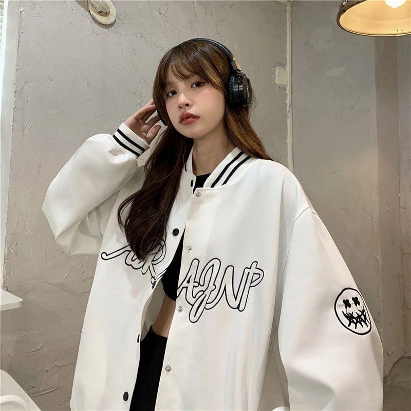 Jaket Baseball ARAJNP VARSITY jaket oversize - jaket varsity wanita korean style - terbaru