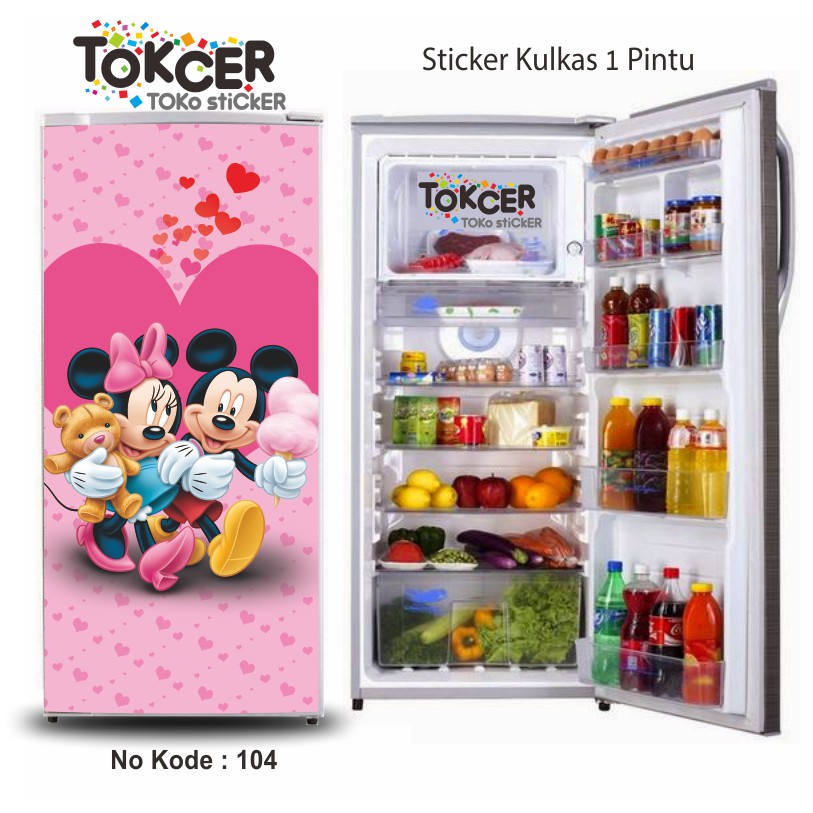 Stiker Kulkas 1 Pintu dan 2 Pintu Mickey dan Minnie