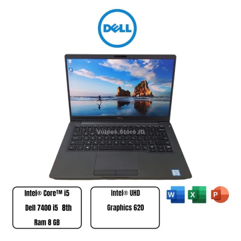 Laptop dell 7400 core i5 gen 8 ram 8gb ssd 256gb second Murah