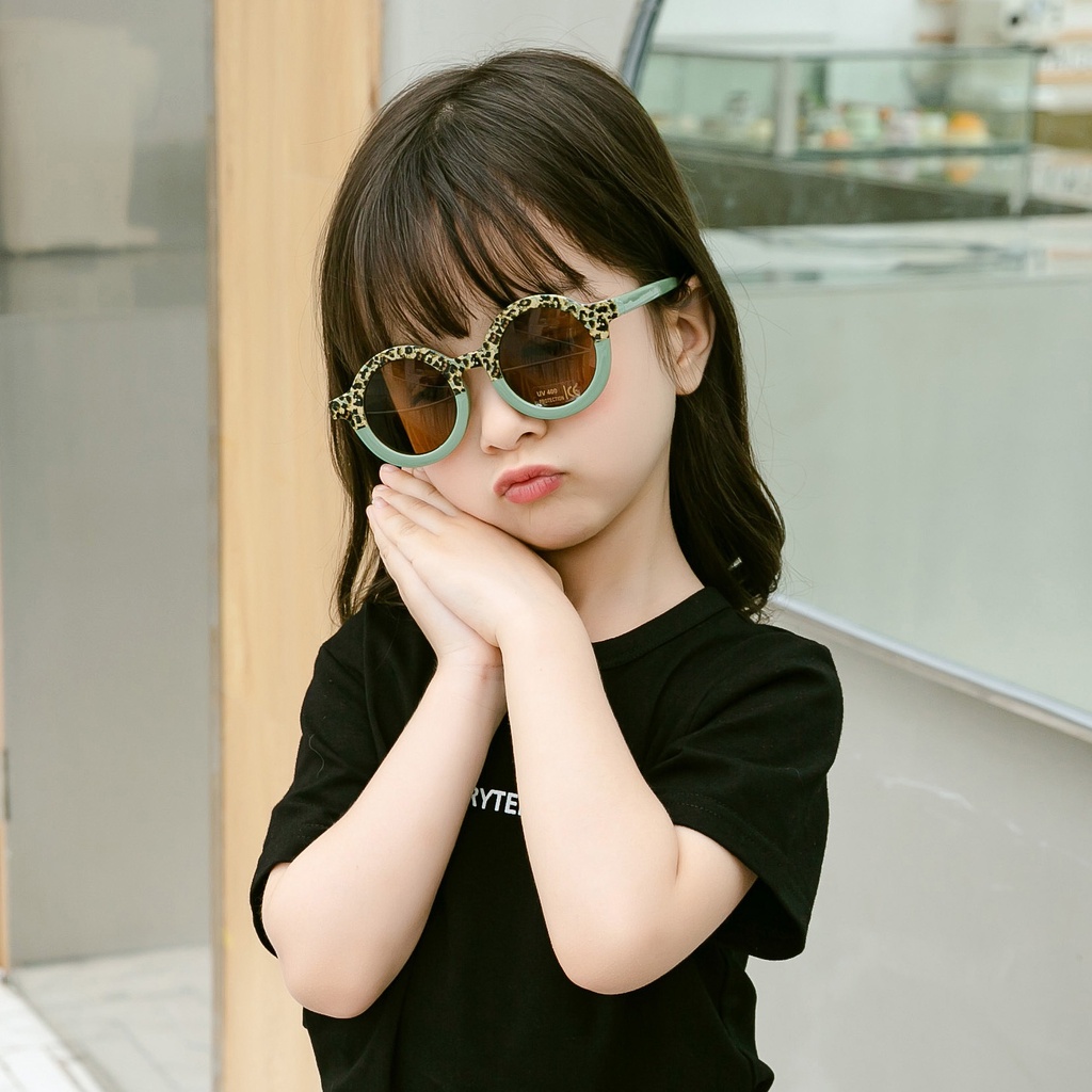 【CT】Kacamata Anak New Trend/Fashion Anak Terbaru Bulat Kacamata Hitam Motif UV protection High Quality Import Kacamata