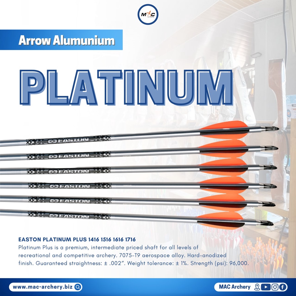 arrow  busur panahan arrow alumunium easton platinum plus standar