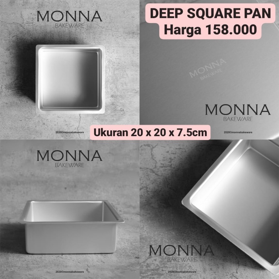 Loyang Deep Square Pan 20 cm Monna Bakeware