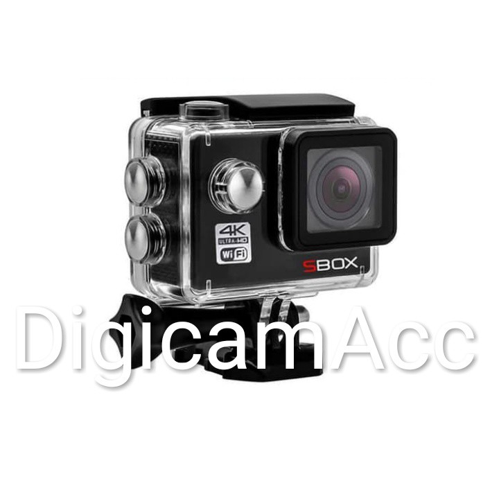 SBOX S-One 4K II - Action Camera Hitam 60x41x22mm, Sensor Sony Exmor-R 21MP, Video 4K 30fps & 1080p 60fps, Layar TFT LCD 2", Micro SD 64GB