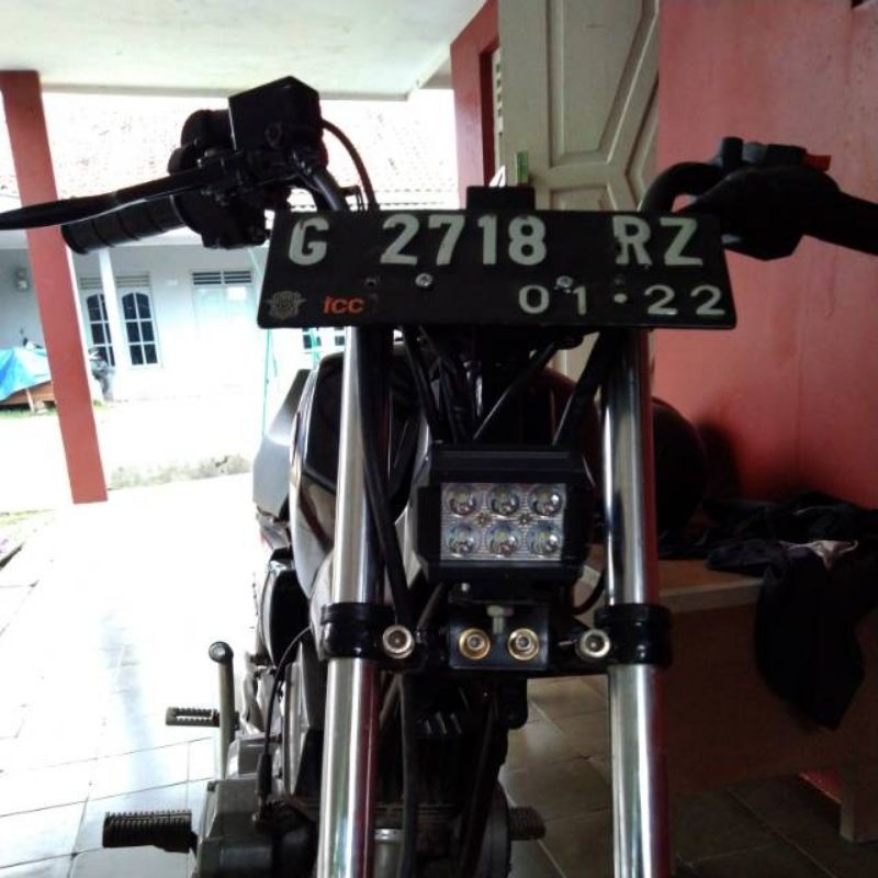 LAMPU DEPAN LAMPU TEMBAK LED STROBO 6 MATA RX KING PLUS BREKET DUDUKAN PLAT NOMER