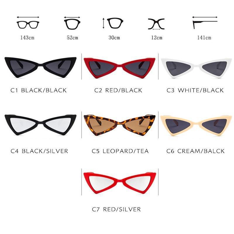 T&amp;Y  Kacamata Fashion  Wanita Model Korea Ulzzang Retro Cat eye Segitiga Kaca mata Import Kekinian