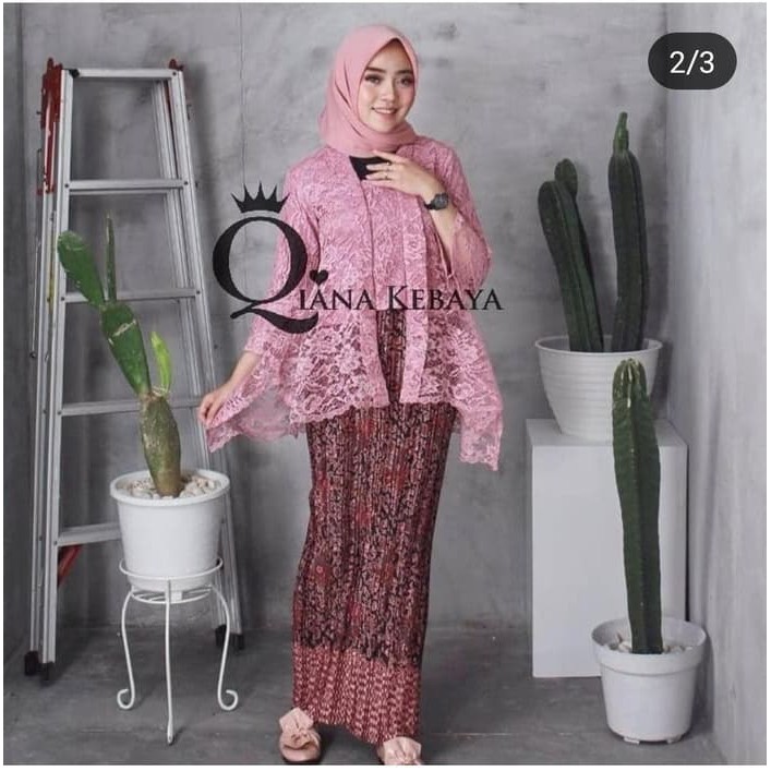 set kebaya brukat kutubaru qiana berkualitas