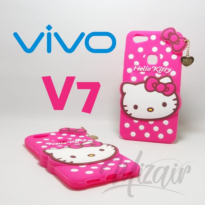 Case 3D Hello Kitty Vivo V7 /Karakter/Boneka/3D/Softcase - Pink