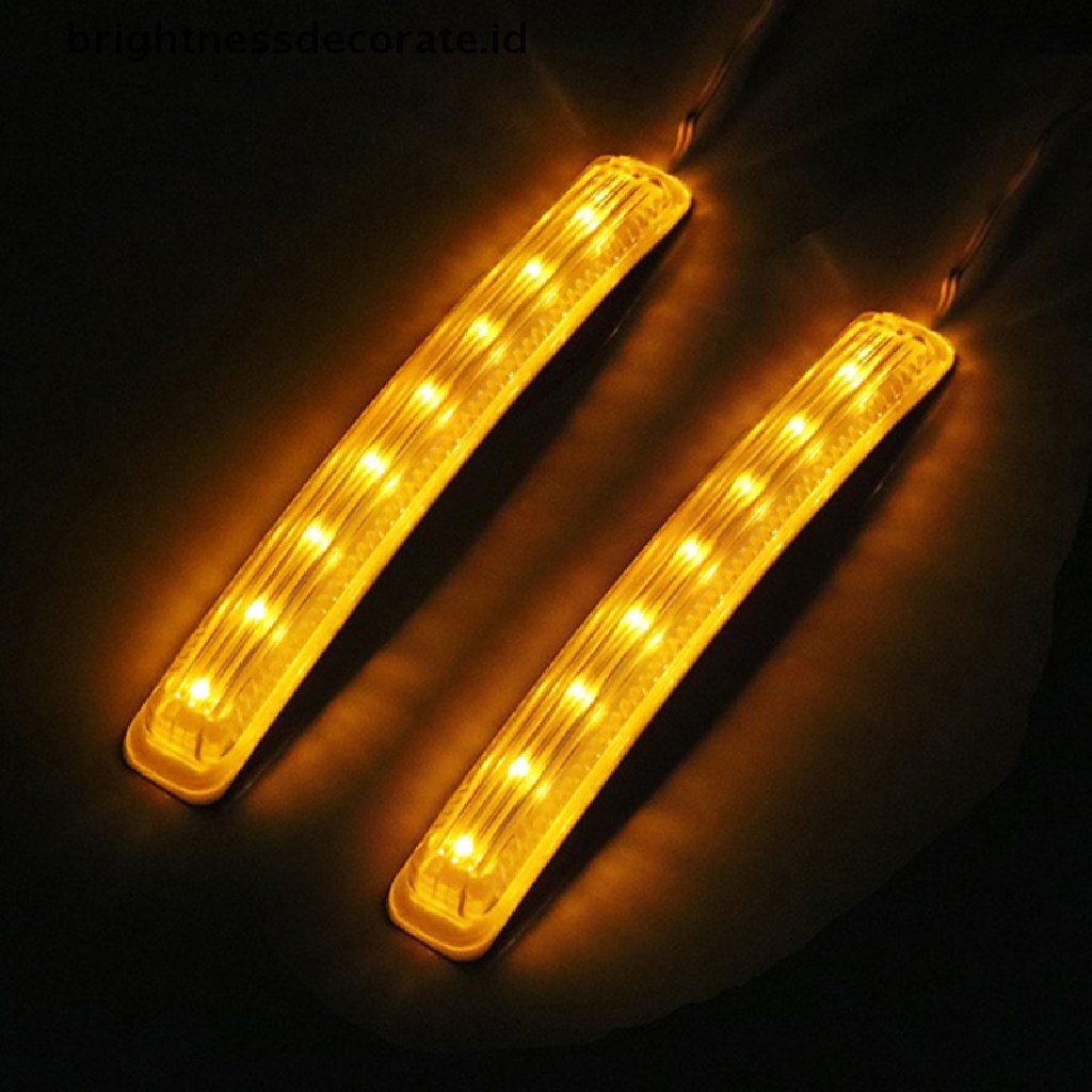 2pcs Lampu Indikator Kaca Spion Mobil Led 9 Smd 12v Universal Warna Amber Lembut