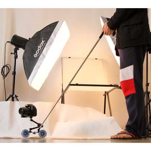 Arm Mobile Rolling Sliding Dolly Stabilizer Slider Kamera DSLR dengan Magic Arm + Monopod