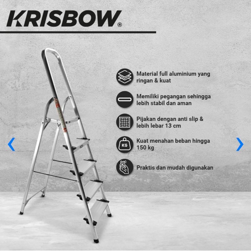 Krisbow/Fixsteps Tangga Lipat Aluminium 5 Wide Step 1,7M