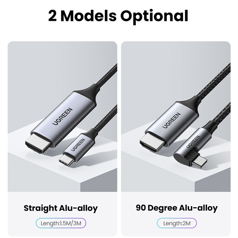 Ugreen Kabel Adapter Konverter USB Tipe C Ke HDMI 4K Untuk TV