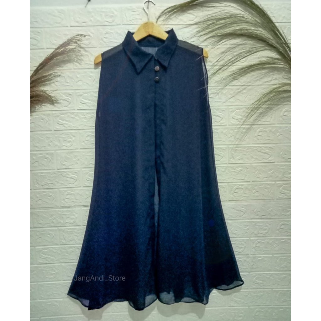 CUCI GUDANG Long Outer Cardigan Kardigan Gardigan Wanita Panjang Fashion Muslim Tanpa Lengan Polos