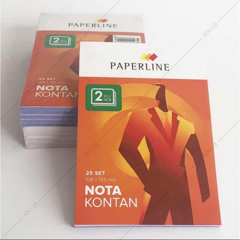 nota kontan kecil paperlaine 2 play / 2 rangkap isi 25 set / 50 lembar bsa COD ( bayar di tempat )