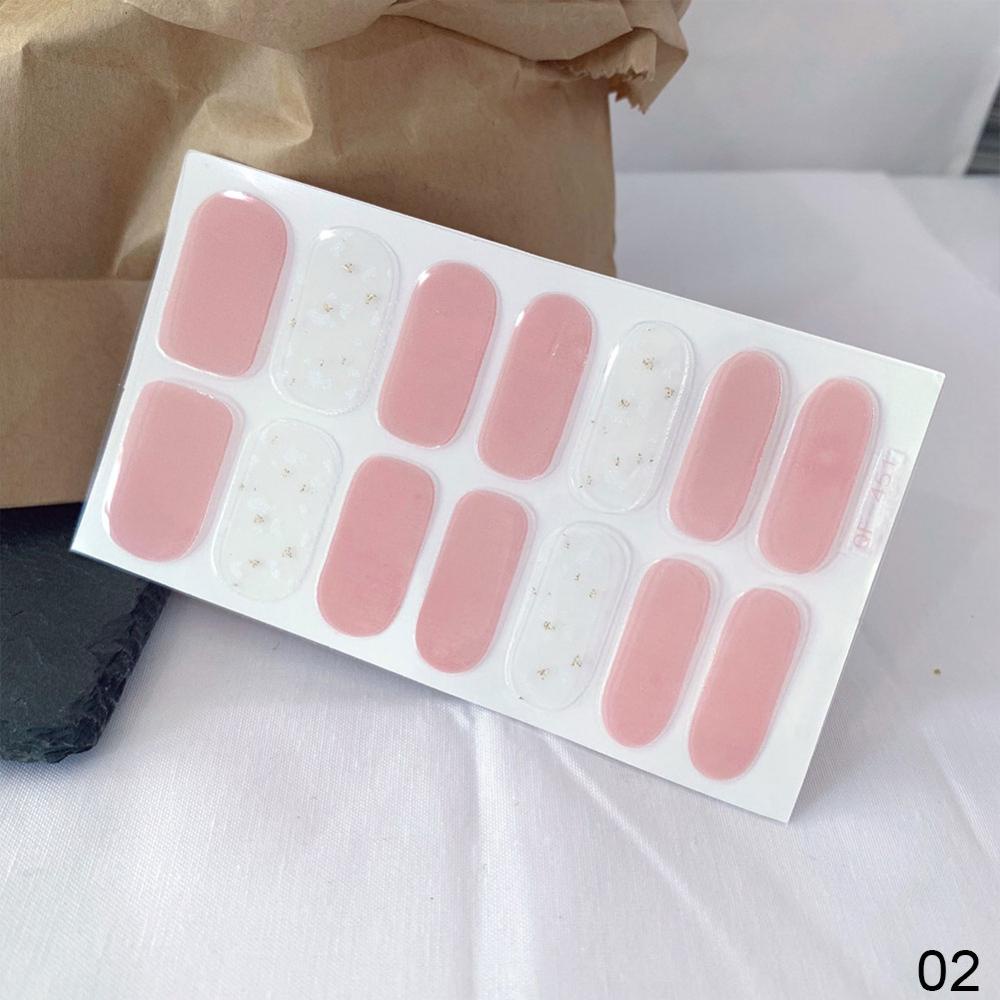 Timekey 14pcs / Lembar Stiker Glitter Gradasi Dekorasi Nail Art / Manicure DIY A6K3