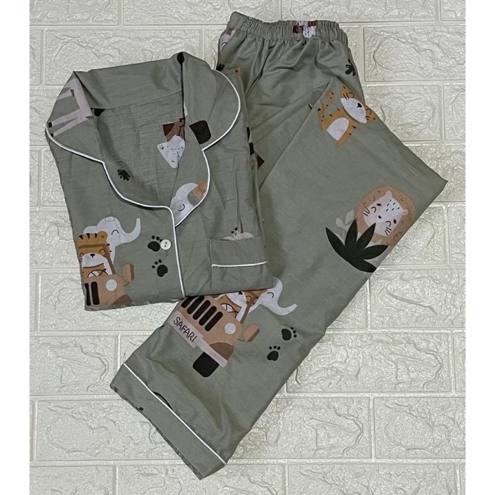 Baju tidur wanita piyama CP bahan soft katun premium adem lembut all size-1