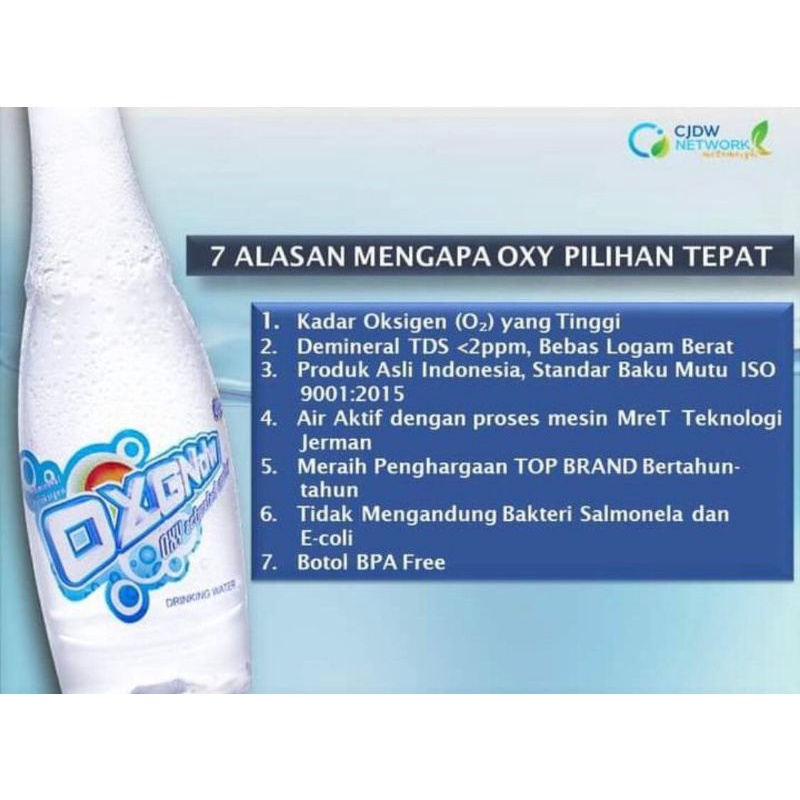 Air Minum Kesehatan Oxy beda dgn Air minum Biasa  OXGNDW