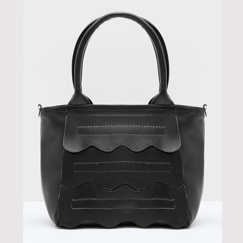 tas selempang wanita sling bag cewek hitam motif gelombang (2G2) bta297