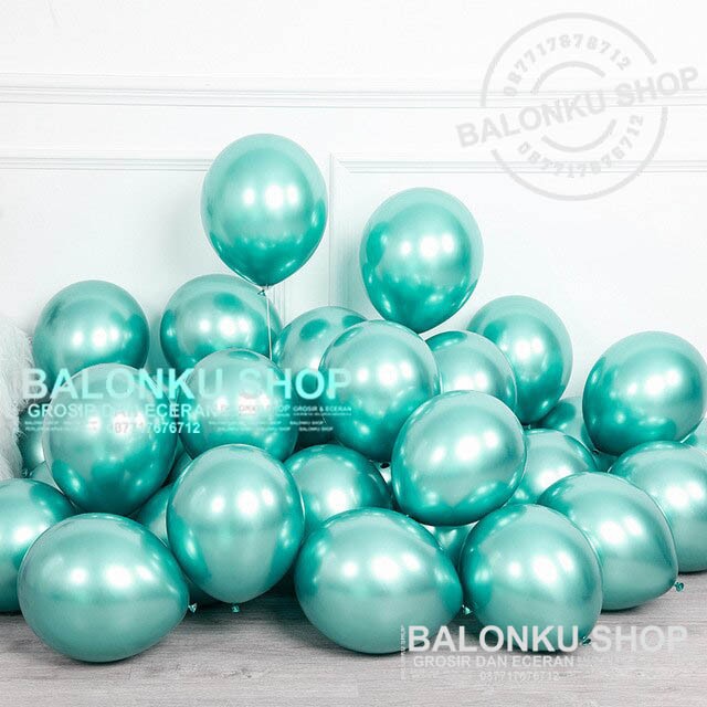 Balon Chrome Hijau Tua / Balon Metalik Chrome / Balon Latex Chrome