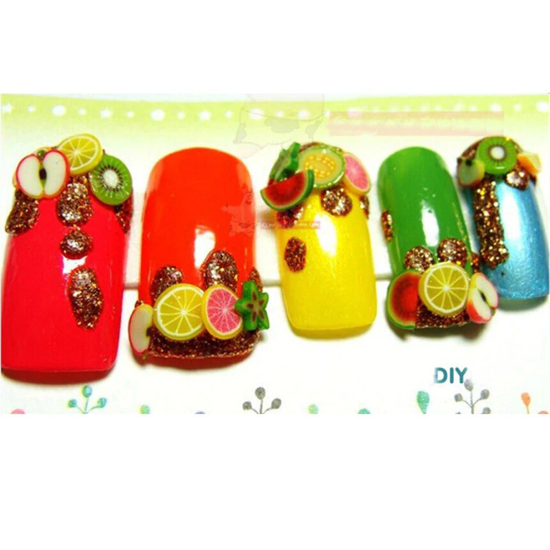 Mall Alat Kecantikan Hiasan Kuku Nail Art Tips Filler Slime Fruit 1000pcs OLOEY WJ079A-C