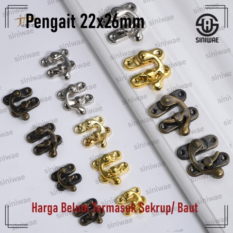 Kunci Pengait Box 22x26 mm Gembok Box Kuncian Kotak Mahar Seserahan Perhiasan Gold Silver Antik