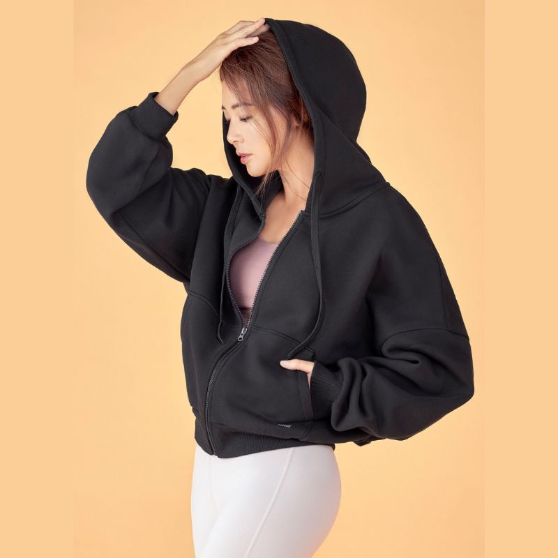 STJ007 STL Overfit Short Hoodie Zipup - Jaket Wanita Branded Original