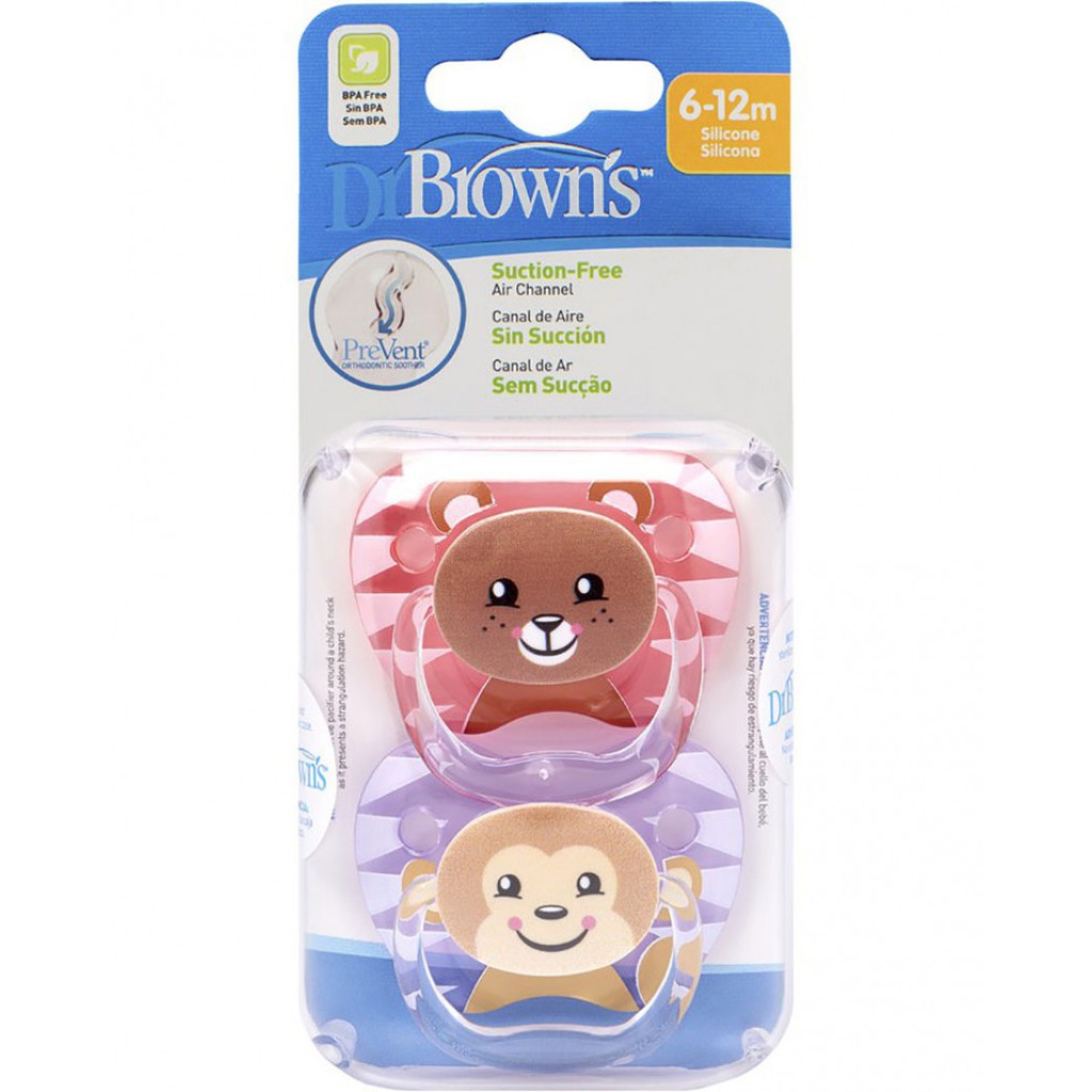 DR.BROWNS PREVENTSHIELD GIRL ISI 2 / EMPENG BAYI / SILICONE PACIFIER