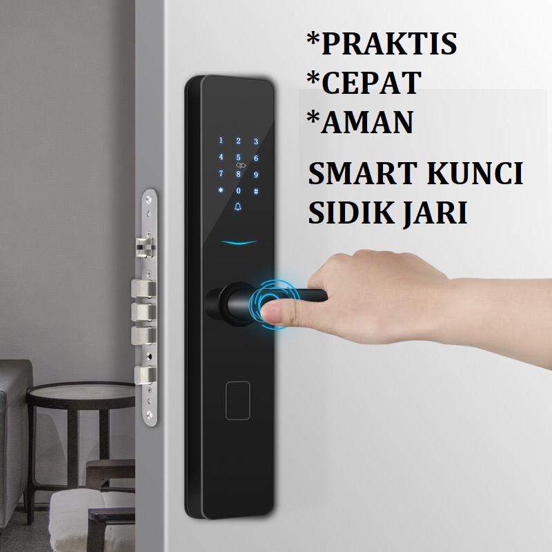 [WS] Handle kunci pintu elektronik Smart Door Lock Cerdas Sandi Sidik Jari