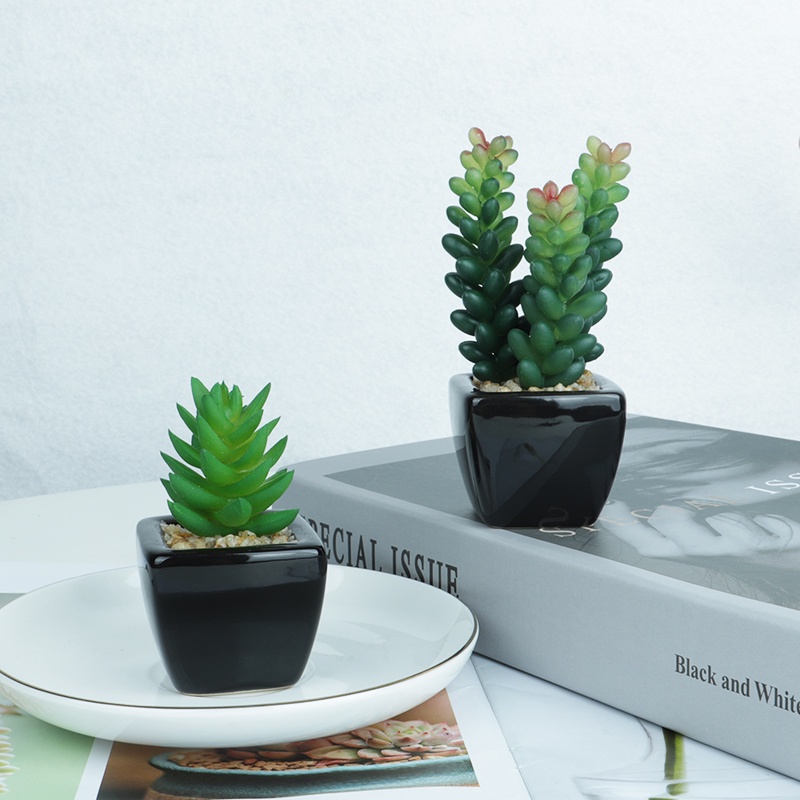 Aonez bunga hias bunga artificial murahbunga mini hiasan tanaman kaktus hias dengan pot-7