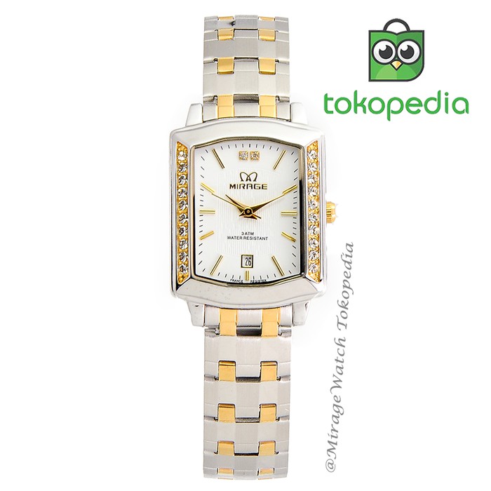 Promo Fashion Wanita Permata Jam Tangan Mirage 7442M pP Kombinasi Murah