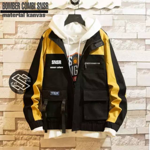 Jaket bomber pria COMBINASI SNSR ORIGINAL