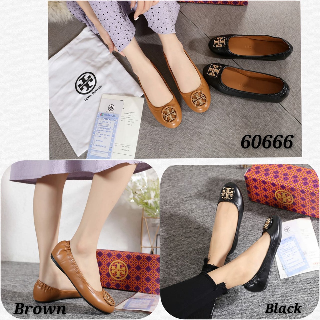 SEPATU WANITA IMPORT FLAT LOGO TERBARU SET 60666