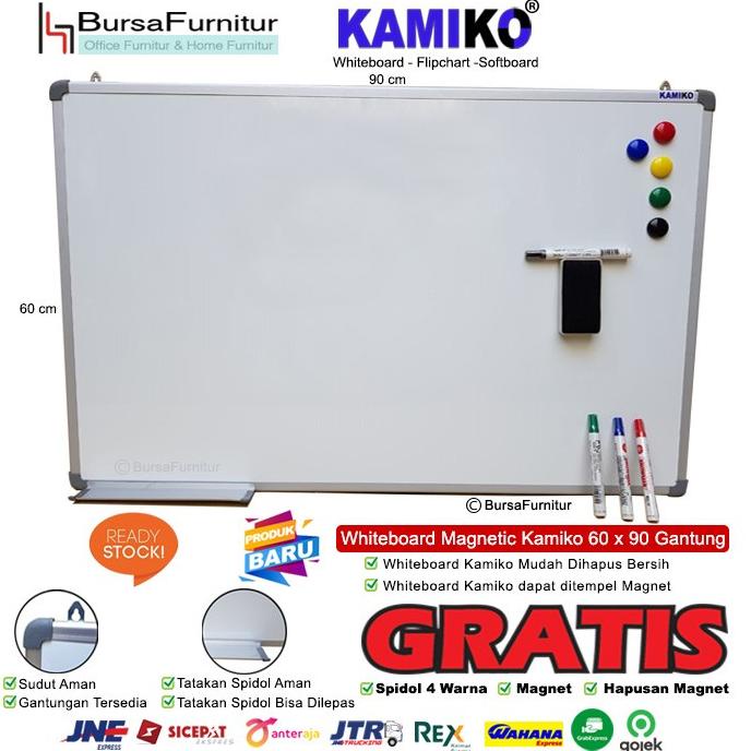 

Office & Stationery | Alat Tulis | Whiteboard Kamiko 60 X 90 Spidol H,B,Hj, M, Hapus Magnet, Magnet | Best Seller