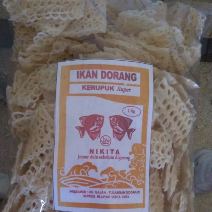 

KRUPUK IKAN DORANG SUPER Nikita enak gurih renyah Krezzz 500 Gram