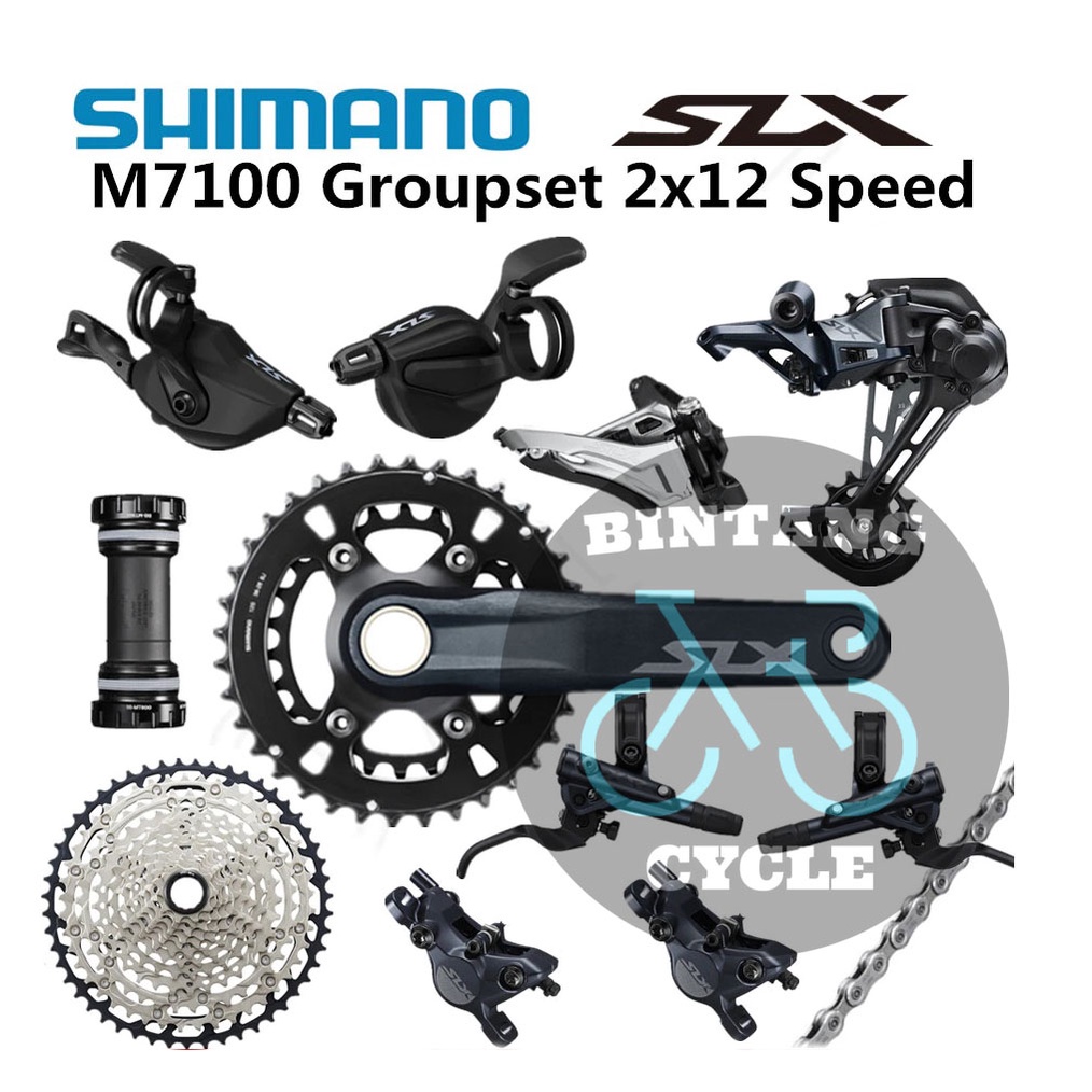 Groupset Shimano SLX M7100 2x12 Speed 4 Piston Group set Deore SLX 7100