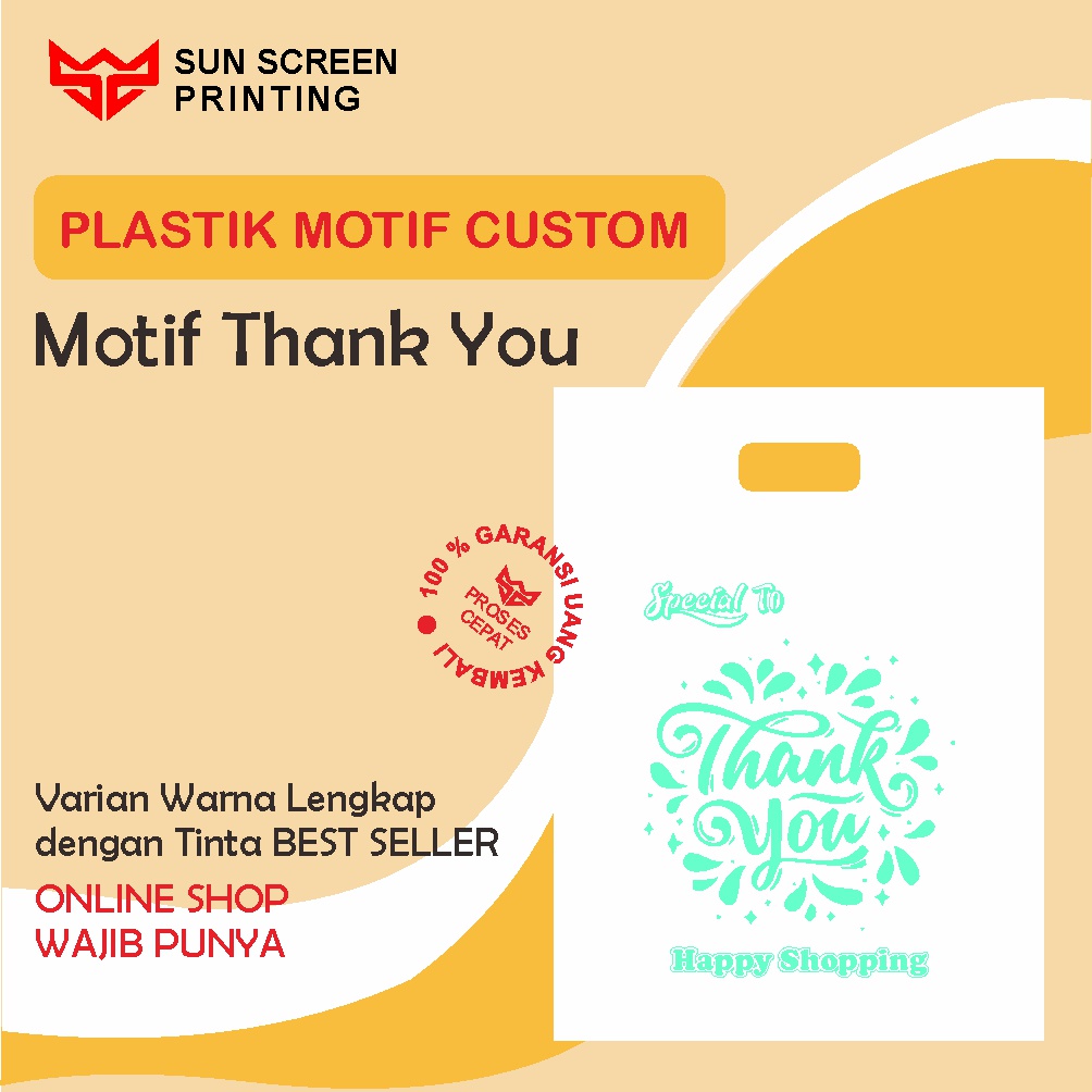 Kantong Plastik Olshop Custom Motif Thank You